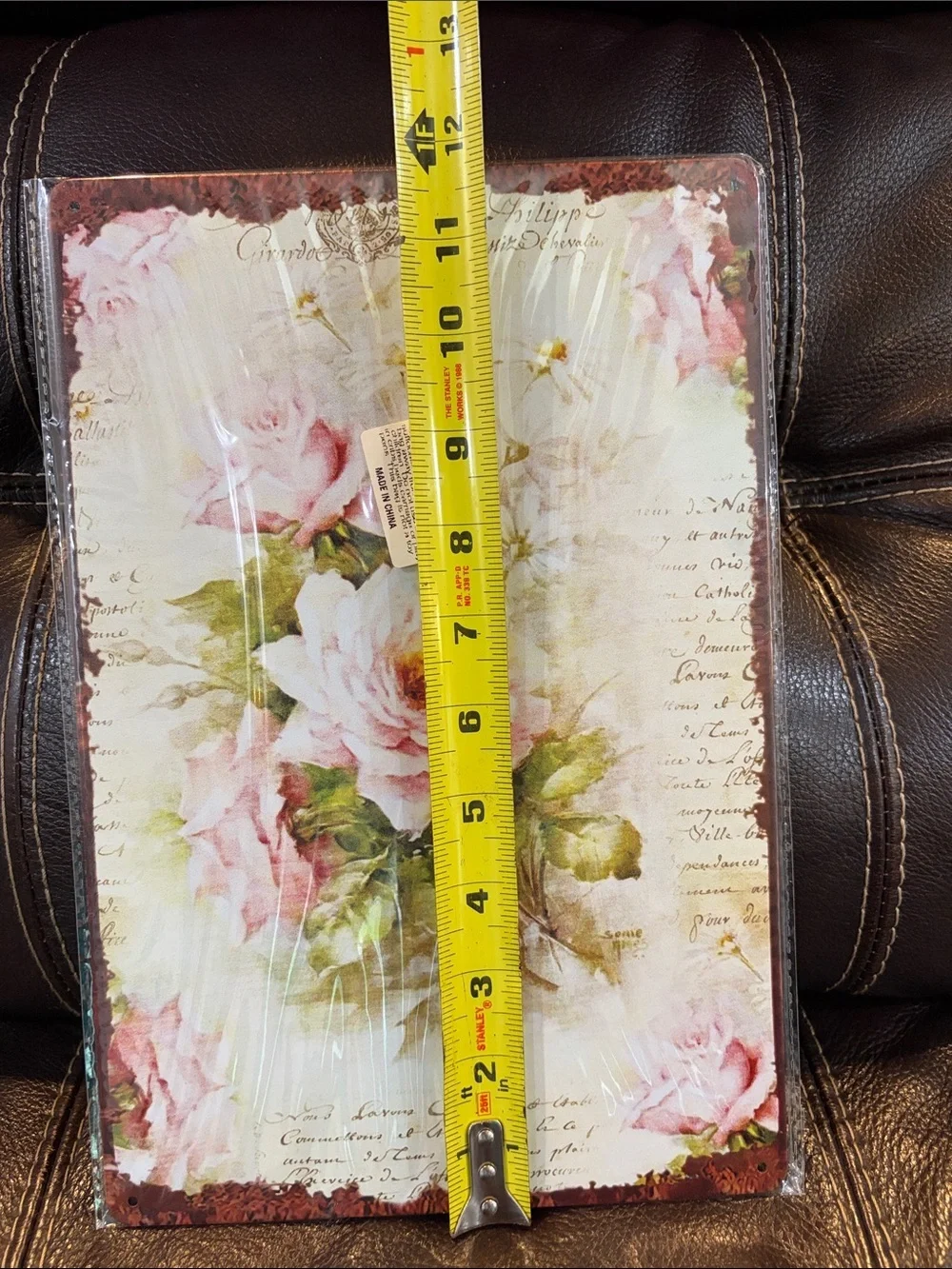 Pink and Cream Faux Vintage Rose Wall Art